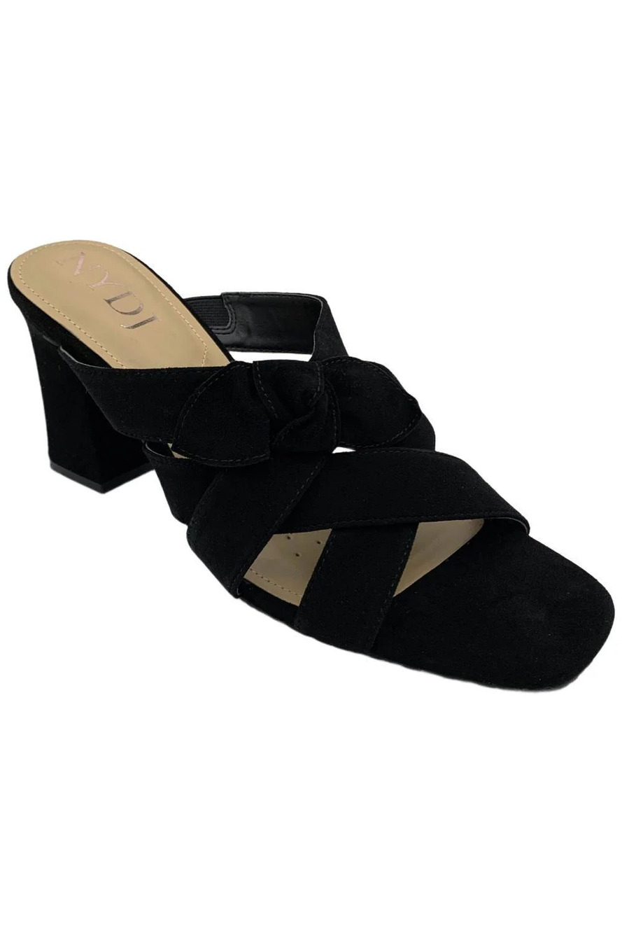 NYDJ Women's Loreri Mule Sandals Suede Black - Medium